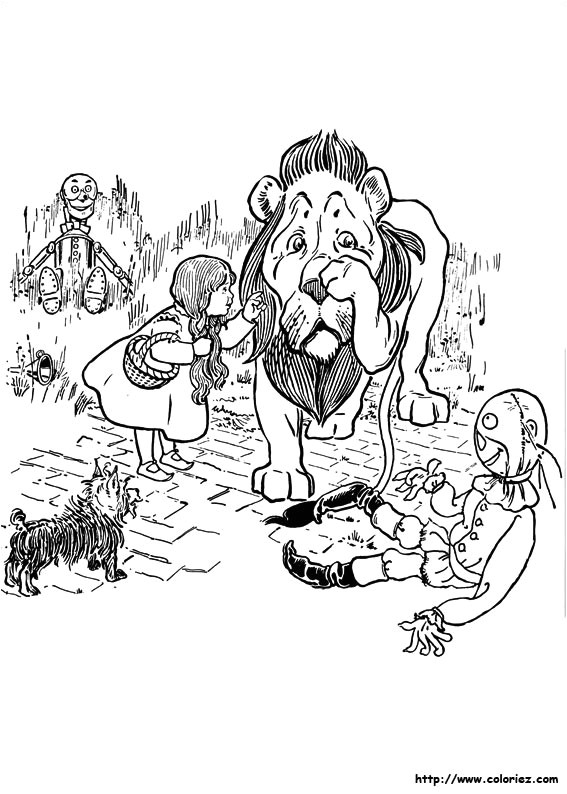 Coloriage Magicien D Oz Coloriage Coloriage De L attaque Du Lion