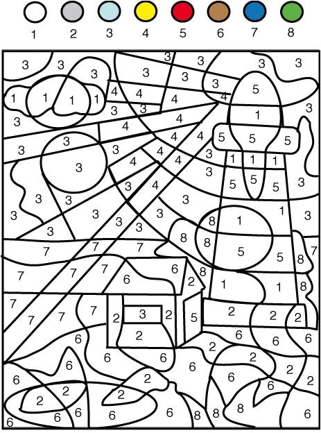 Coloriage Magique 5ème Jeu De Coloriage Numéroté Chiffres Et Mer N°1