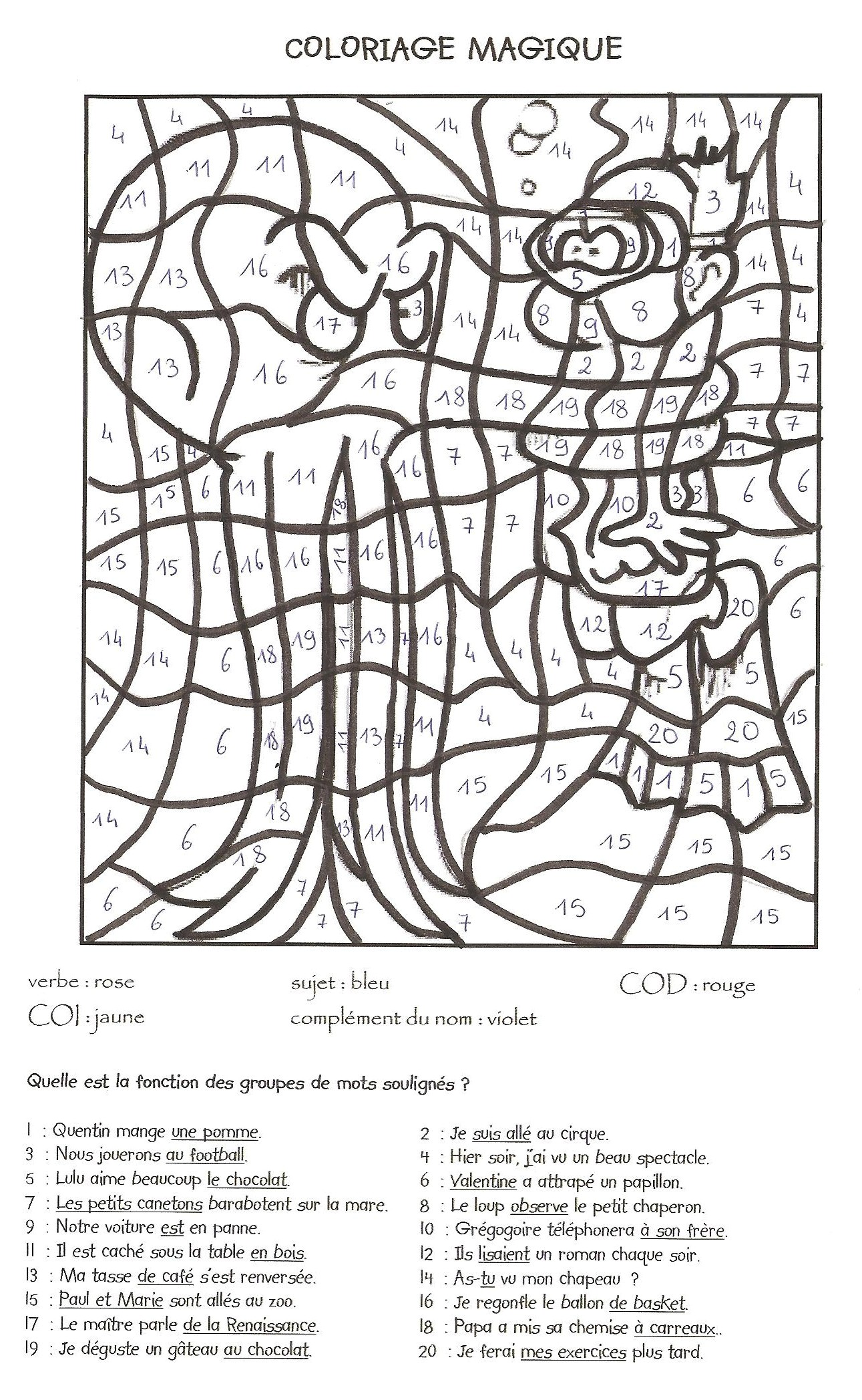 Coloriage Magique C Coloriages Magiques