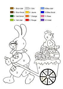Coloriage Magique Paques Maternelle Coloriage Magique Lapin Et Poule De P¢ques Easter