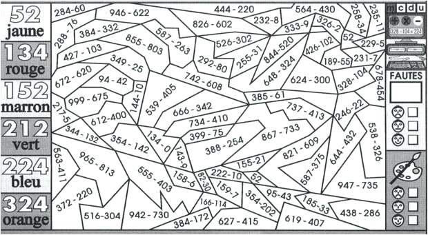 Coloriage Magique soustraction Sans Retenue Coloriage Magique Ce1 soustraction Coloriage Magique Ce1 Grammaire