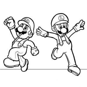 Coloriage Mario Et Luigi A Imprimer Gratuit Mario Luigi Az Coloriage