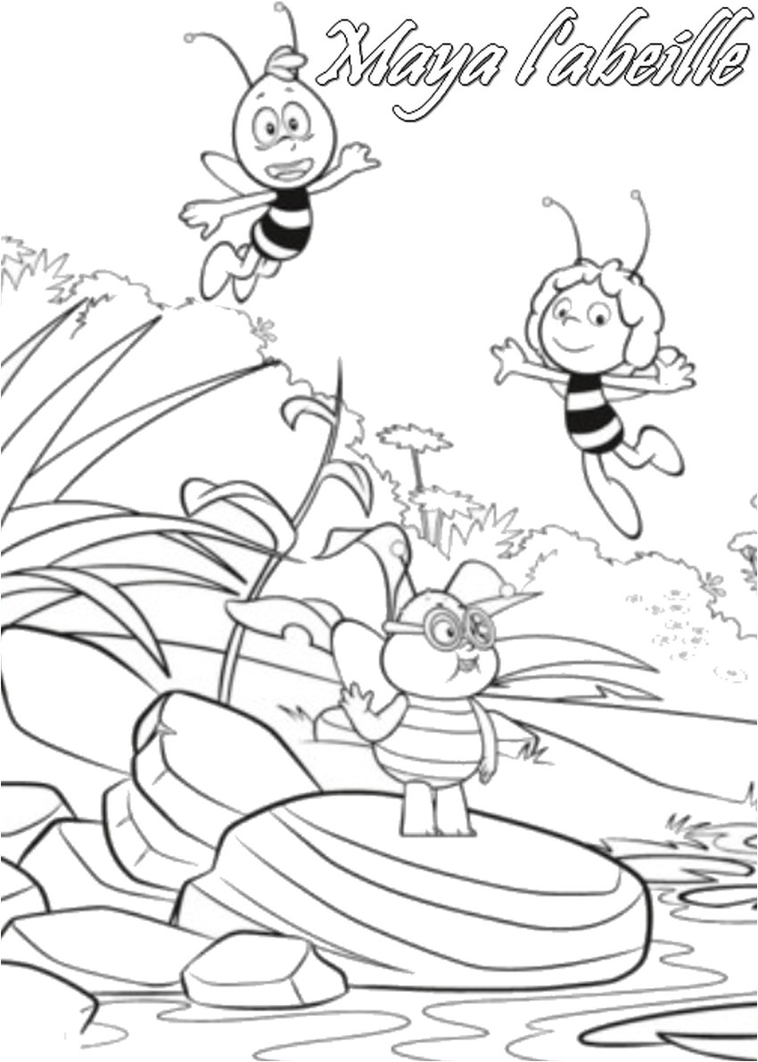 Coloriage Maya L Abeille Gratuit 94 Dessins De Coloriage Abeille Maya   Imprimer