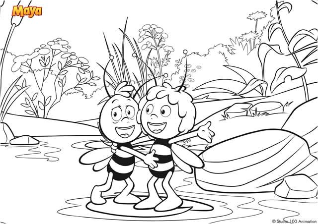 Coloriage Maya L Abeille Gratuit Activités Printable Gratuits   Imprimer Maya L Abeille Maya
