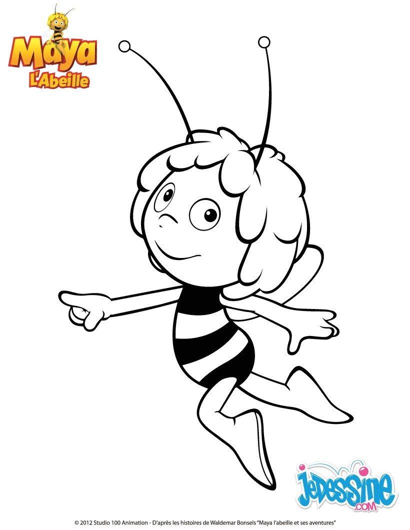 Coloriage Maya L Abeille Gratuit Coloriages Willy   Colorier Fr Hellokids