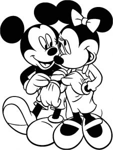 Coloriage Minni Mickey Mouse and Minnie Hand In Hand