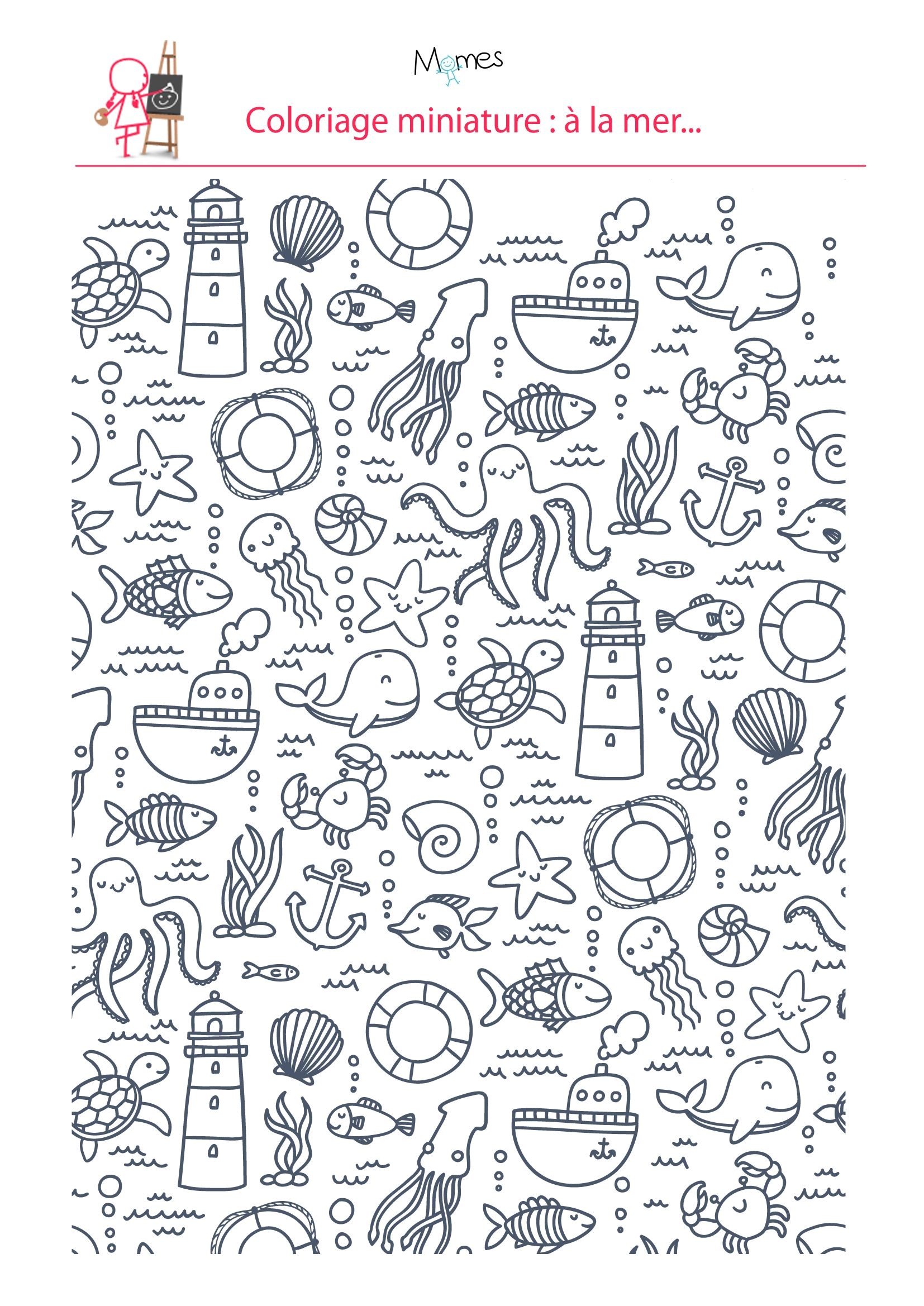 Coloriage Minutieux Coloriage   La Mer