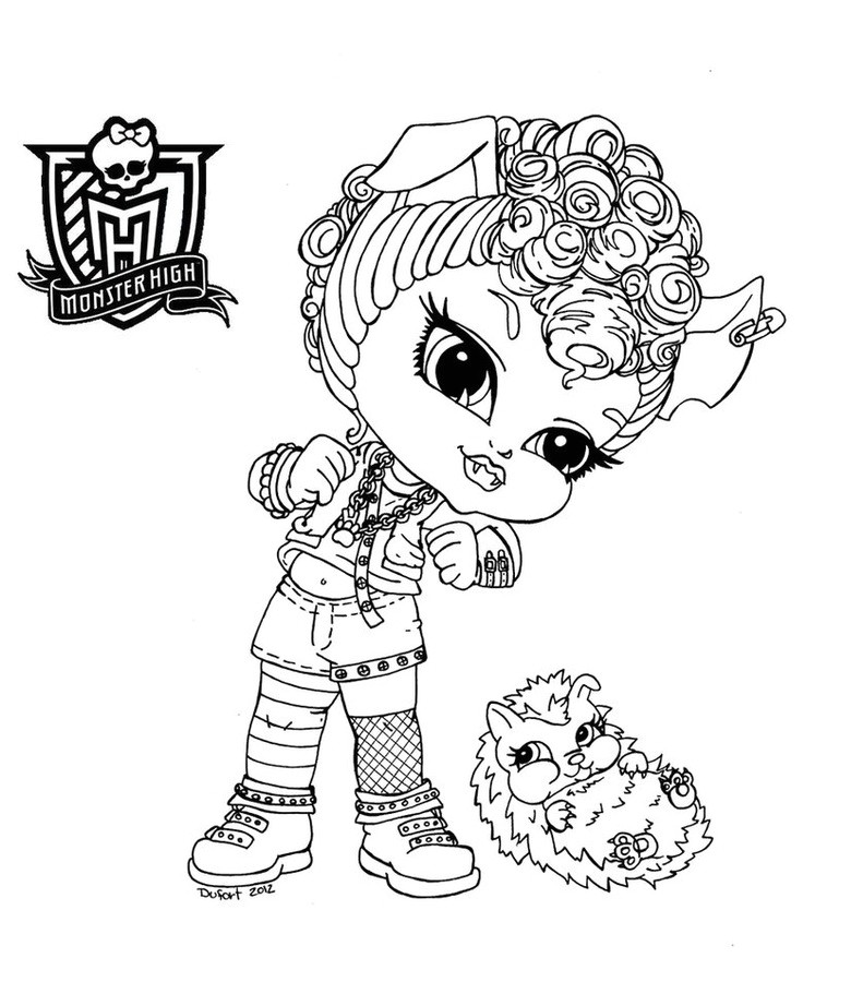 Coloriage Monster High Catty Noir Coloriage Monster High Baby Catty Noir