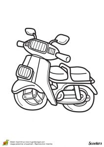 Coloriage Moto à Imprimer Gratuit Un Beau Scooter Deux Places   Colorier