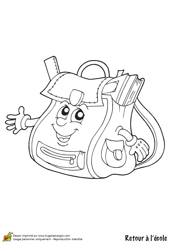 Coloriage Novembre Imprimer Dessin   Colorier D Un Cartable Joyeux
