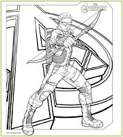 Coloriage Oeil De Faucon Avengers Quicksilver Hawkeye Et Scarlet Witch the Avengers