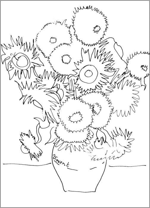 Coloriage Oeuvre D Art Tableaux De Peintres   Colorier Tableaux   Colorier