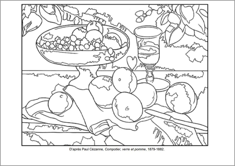Coloriage Oeuvre D Art Tableaux De Peintres   Colorier Tableaux   Colorier