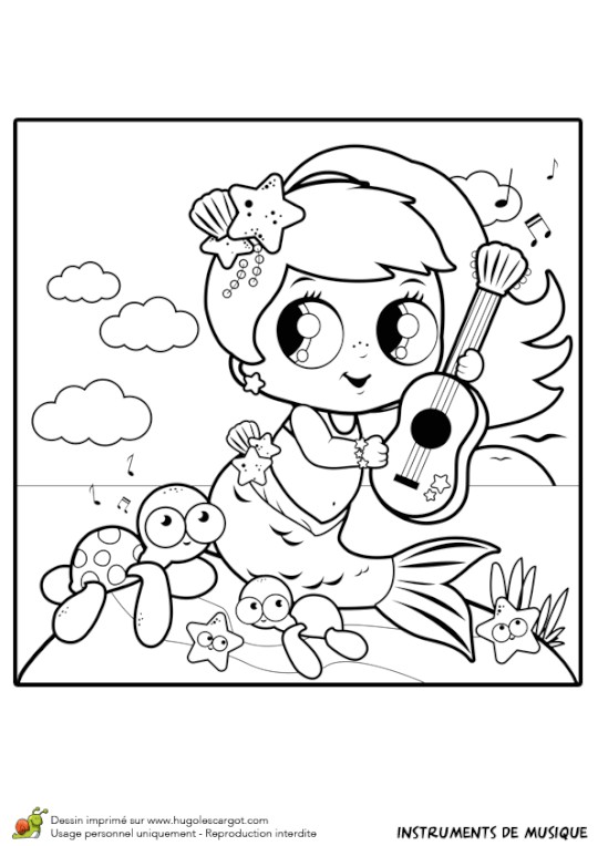 Coloriage orchestre Coloriage D Un Instrument De Musique Le Ukulele
