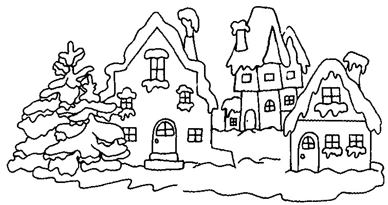 Coloriage Paysage De Noel Coloriage Paysage Coloriage Hiver & Noel Pinterest