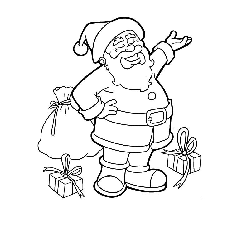 Coloriage Pere Noel à Imprimer format A4 Dessin Anim Pere Noel Gratuit Dessin Anim Gratuit Pour Les Enfants