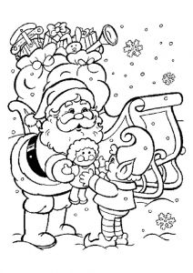 Coloriage Pere Noel Et Ses Rennes Coloriage Pere Noel Imprimer format A4