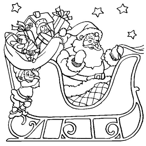 Coloriage Pere Noel Et son Traineau A Imprimer Coloriage A Imprimer Noel