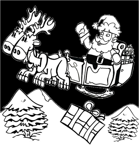Coloriage Pere Noel Et son Traineau A Imprimer Coloriage Pere Noel Dans son Traineau