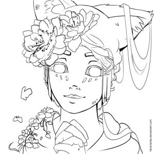 Coloriage Personnage Fille 90 Best Coloriage Personnage Chibi Et Manga Adult Coloring Page