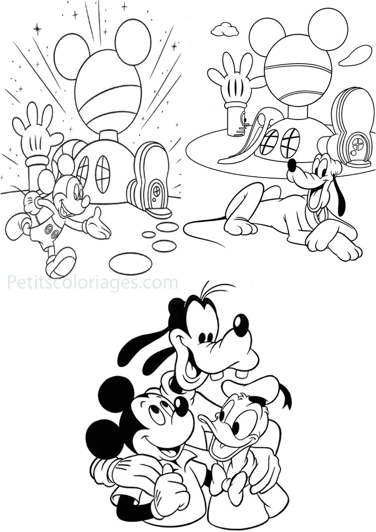 Coloriage Pluto à Imprimer Dessin Coloriage La Maison De Mickey Meublerc