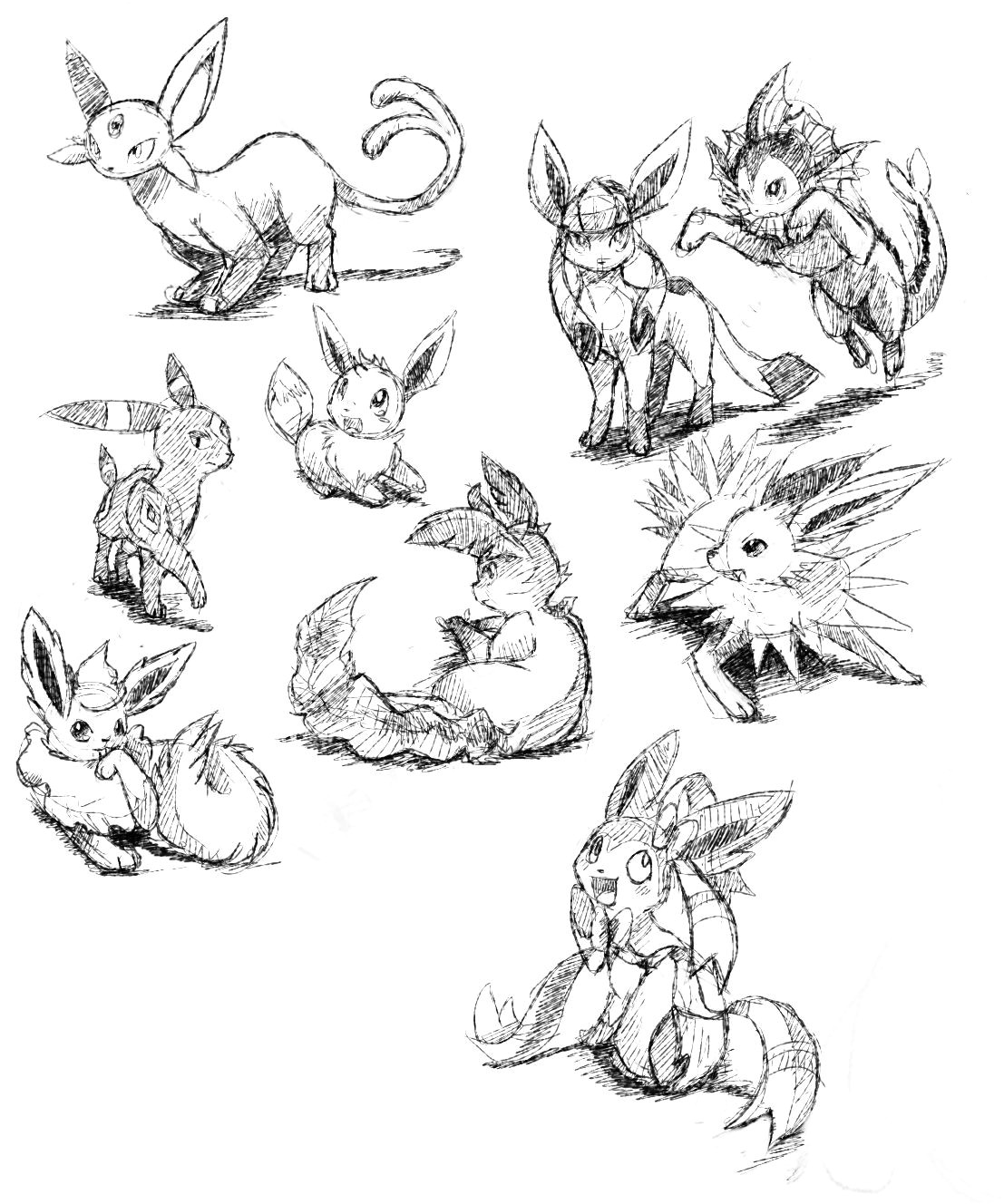 Coloriage Pokemon Famille Evoli Coloriage Pokemon Evolution D Evoli Eeveelution