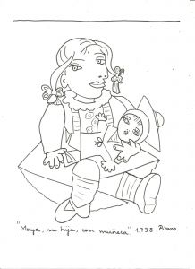 Coloriage Portrait Picasso Picasso Maya Con Su Mu±eca Artist Picasso Pinterest
