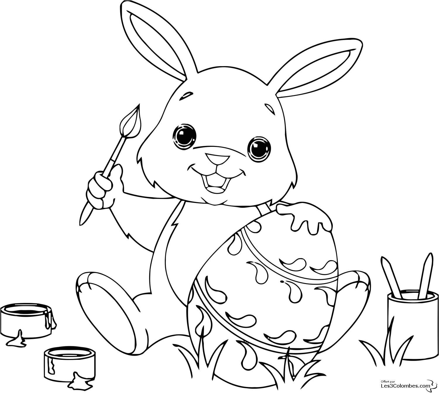 Coloriage Pour Bébé En Ligne Ides De Dessin Facile Lapin De Paques Galerie Dimages