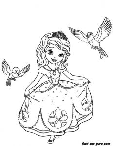 Coloriage Princesse sophia Printable Disney Princesses sofia the First Coloring Pages