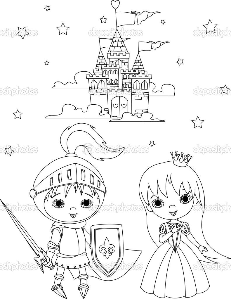 Coloriage Princessse Coloriage Princesse Chevalier atelier Enfants