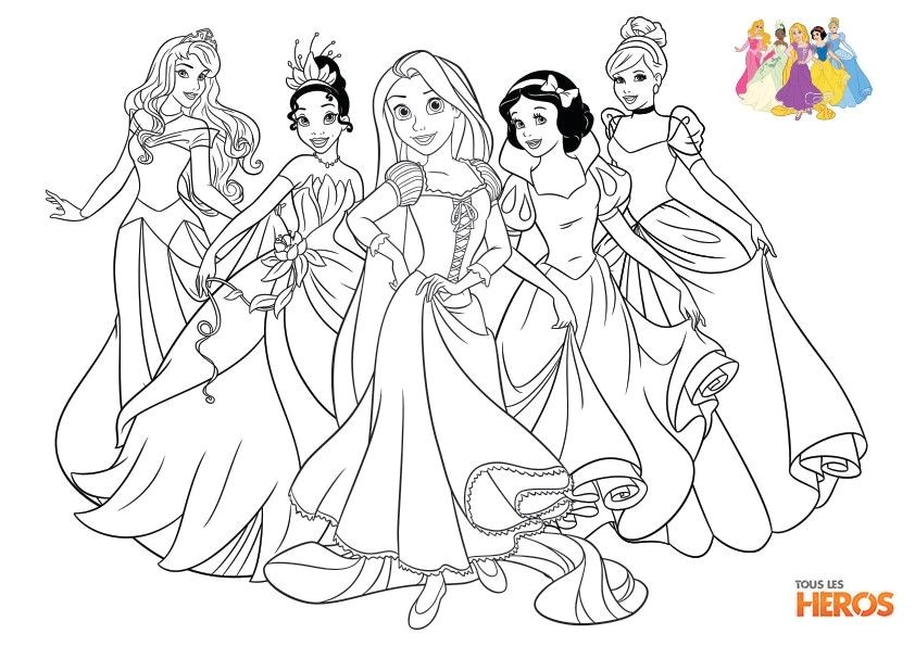Coloriage Princessse Coloriages Les Princesses Disney tous Les Heros