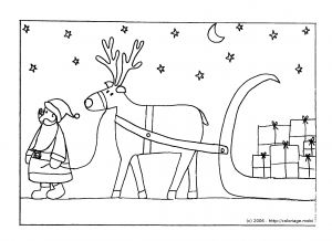 Coloriage Rennes Traineau Coloriage Le P¨re No L Et son Traineau