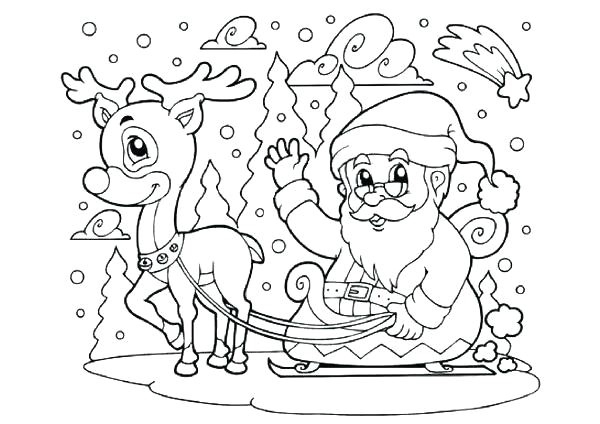 Coloriage Rennes Traineau Coloriage Pere Noel Rennes Dessin Avec son Traineau Ses A Imprimer