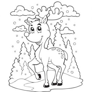 Coloriage Rennes Traineau Le Renne Du P¨re No L En Coloriage   Imprimer Magicmaman