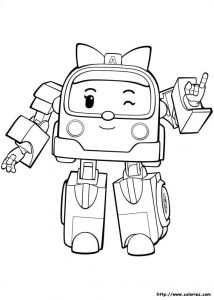 Coloriage Robot Car Poli à Imprimer Coloriage Robocar Poli Ambre