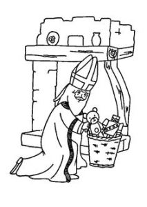 Coloriage Saint Nicolas à Imprimer Gratuit A Colorier Une Petite Fille Jouant Au Puzzle Offert Par Saint