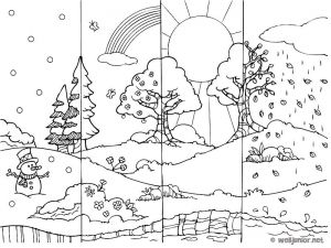 Coloriage Saisons A Imprimer 4 Saisons Dessin Colorier Recherche Google