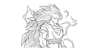 Coloriage Sangoku Super Sayen 5 Coloriage Dragon Ball Gratuit   Imprimer