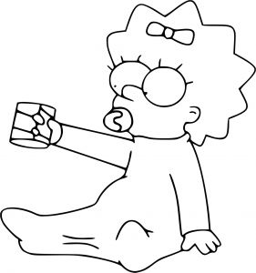 Coloriage Simpson à Imprimer Gratuit Coloriage Maggie Simpson Imprimer