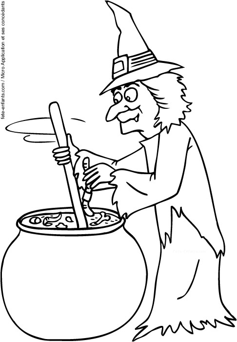 Coloriage sorcieres Imprimer Halloween Coloriage sorciere