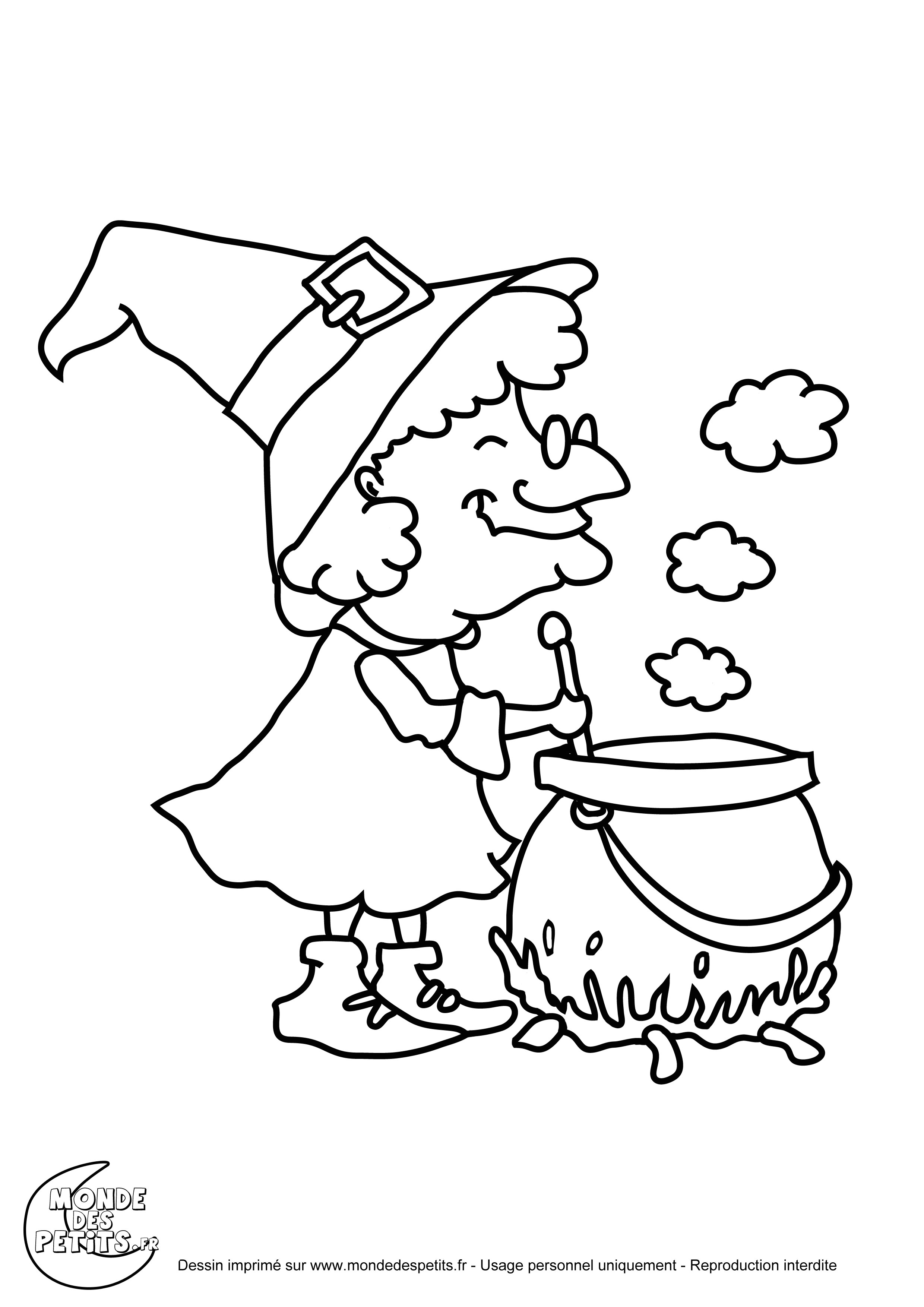 Coloriage sorcieres Imprimer Monde Des Petits Coloriages   Imprimer