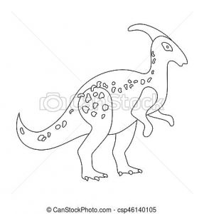 Coloriage Squelette Dinosaure Style Préhistorique Contour Ic´ne Dinosaure Symbole