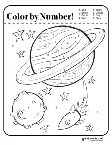 Coloriage Système solaire Color by Number Space Worksheet űr Pinterest