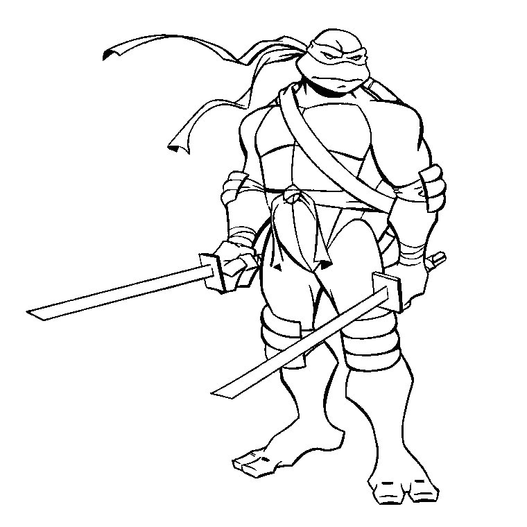Coloriage tortue Ninja Leonardo Coloriage tortue Ninja Bleu