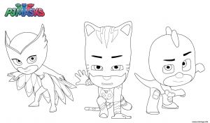 Coloriage toussaint Coloriage Pyjamasques Pj Masks Superheros Gluglu Bibou Yoyo Dessin