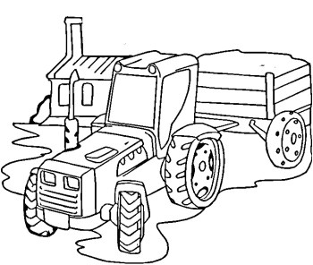 Coloriage Tracteur Et Remorque Coloriage  Dessiner Tracteur Fendt