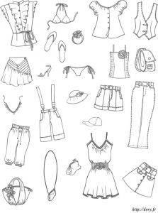 Coloriage Vetement Dessin Imprimer Des Vªtements Et Accessoires D été Pour Filles