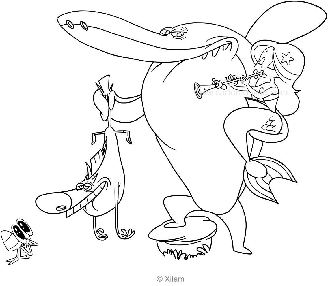 Coloriage Zig Et Sharko Zig and Sharko Coloring Pages