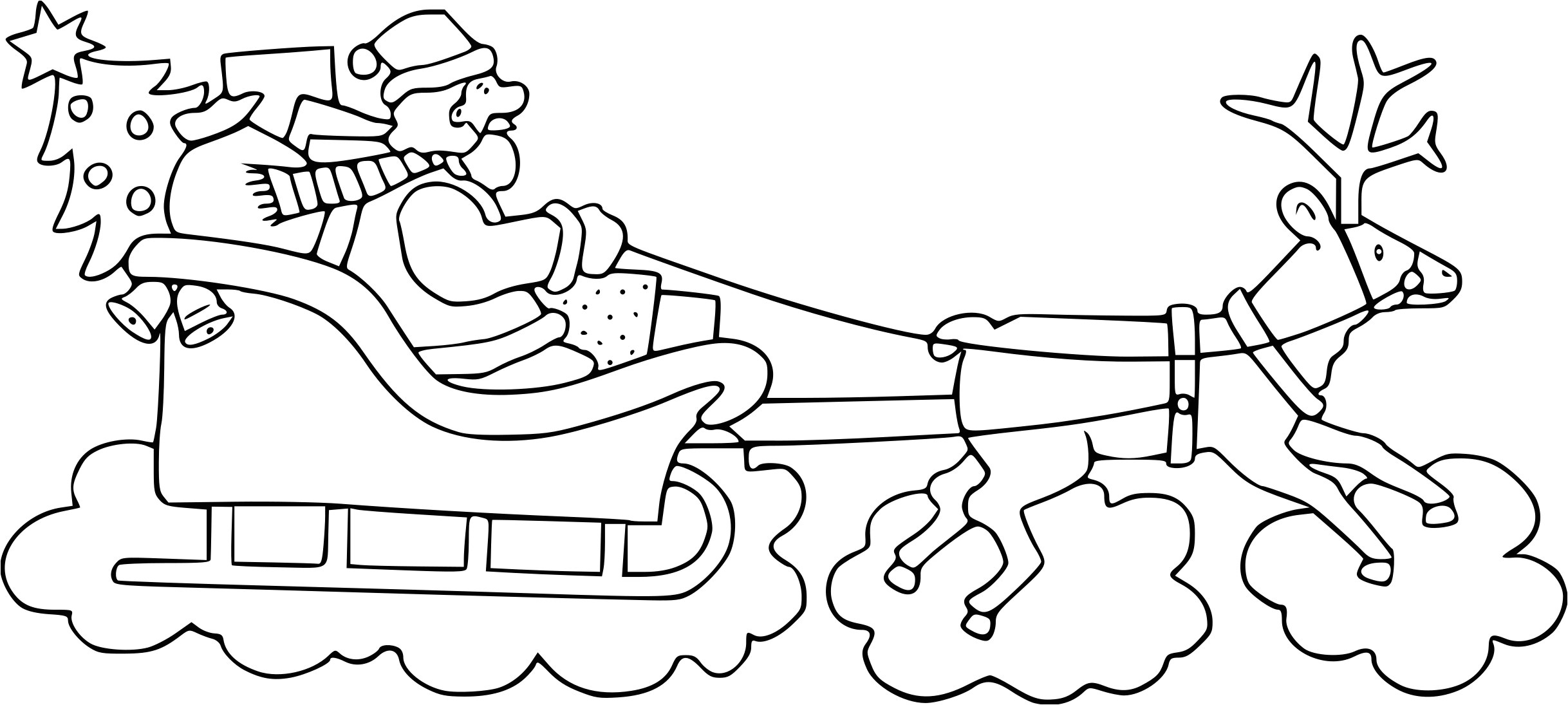 Coloriages Traineau Pere Noel A Imprimer Coloriage Pere Noel Dans son Traineau