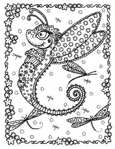 Crayon De Couleur Pour Coloriage Adulte Dragon Papillona Partir De La Galerie Anti Stressartiste Deborah